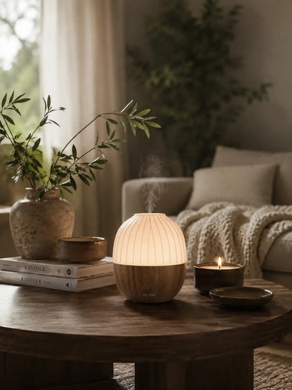 Nature-Inspired Ultrasonic Essential Oil Diffuser with LED Light