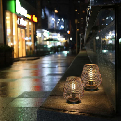 LED Table Lamp with Metal Mesh Design – Warm White, Rechargeable and Wireless
