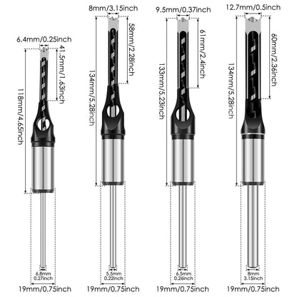 Precision Drill & Chisel Kit for Flawless Joinery | 8 Attachments 6–16 mm | Compatible with Drills