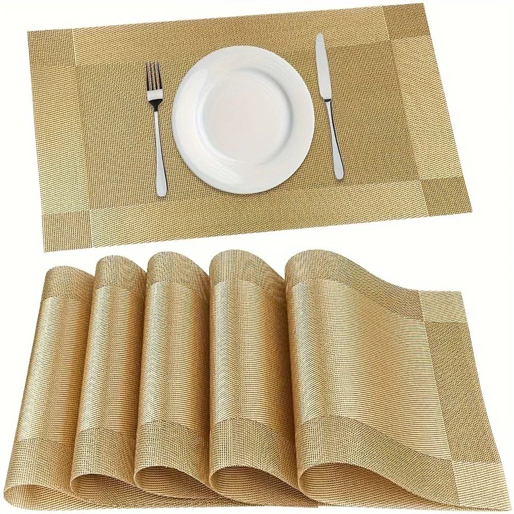 Washable Non-Slip PVC Table Mats for Dining – Heat Resistant Placemats
