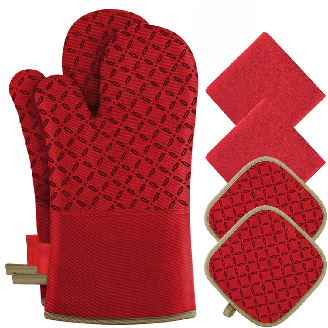 Silicone Oven Mitts Set of 6 – Heat Resistant up to 260°C