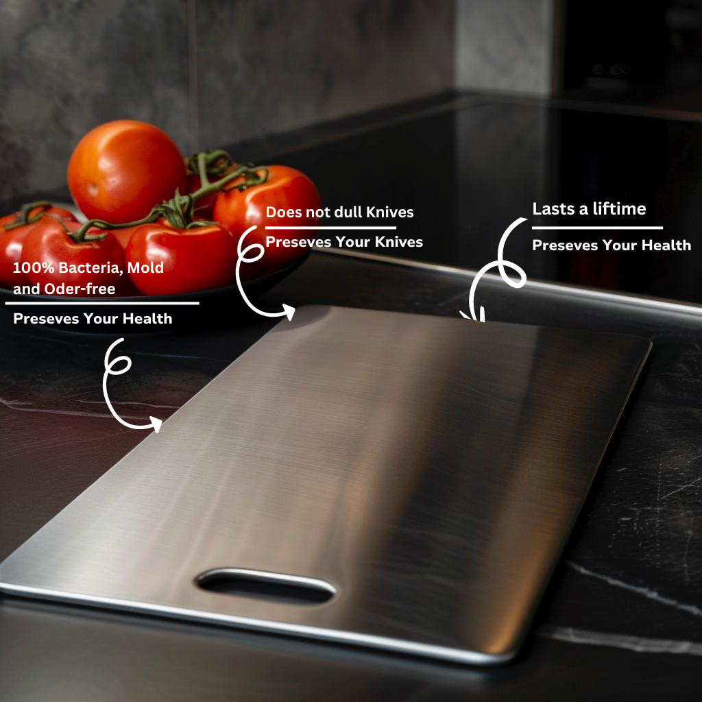 Non-Porous Steel Chopping Board for Food Preparation