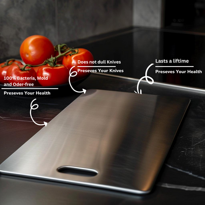Non-Porous Steel Chopping Board for Food Preparation