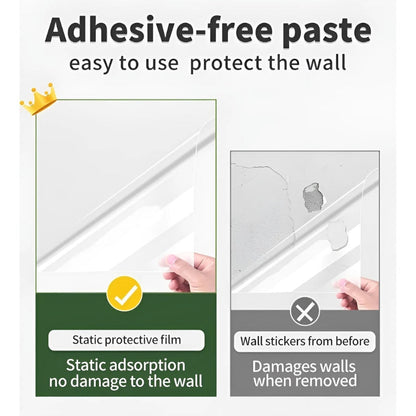 Static Wall Protection Film – Clear & Adhesive-Free | Scratch & Dirt Shield for Kitchen, Bathroom & Children's Room