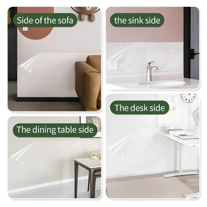 Static Wall Protection Film – Clear & Adhesive-Free | Scratch & Dirt Shield for Kitchen, Bathroom & Children's Room