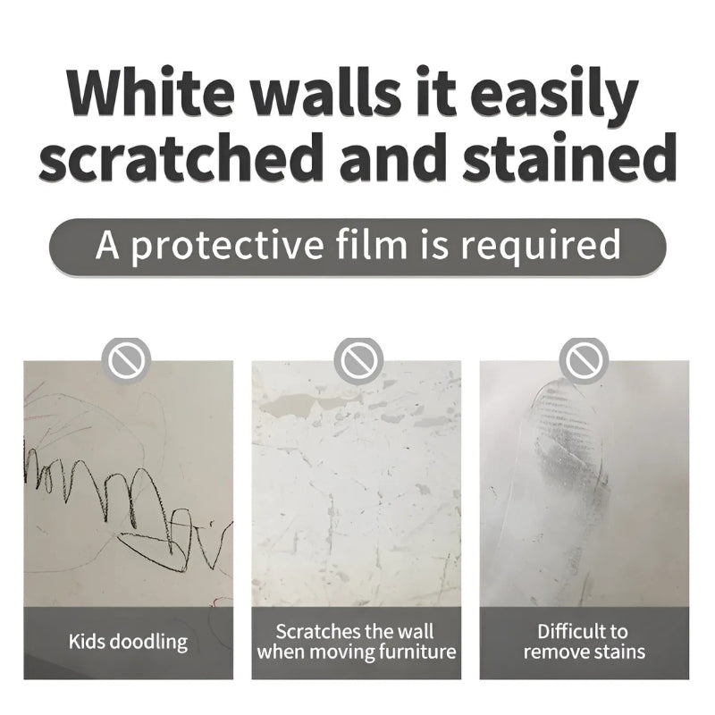 Static Wall Protection Film – Clear & Adhesive-Free | Scratch & Dirt Shield for Kitchen, Bathroom & Children's Room