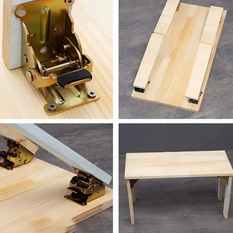 SpaceSaver Adjustable Hinges | Self-Locking 90° Mechanism