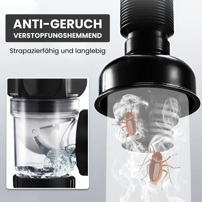 Flexible Anti-Clog and Odor Control Drain Pipe System for Sink and Kitchen