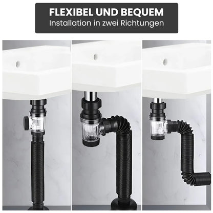 Flexible Anti-Clog and Odor Control Drain Pipe System for Sink and Kitchen