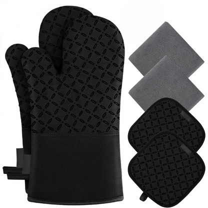 Silicone Oven Mitts Set of 6 – Heat Resistant up to 260°C