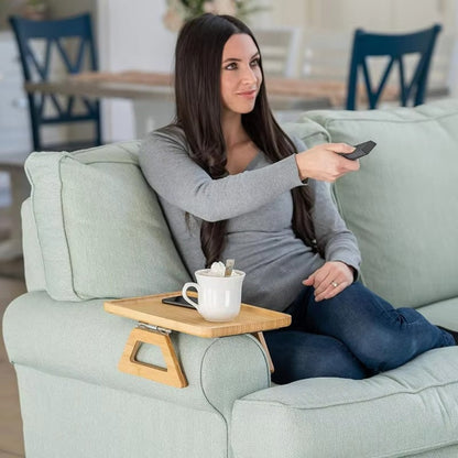 Versatile Bamboo Clip-On Side Table for Easy Living