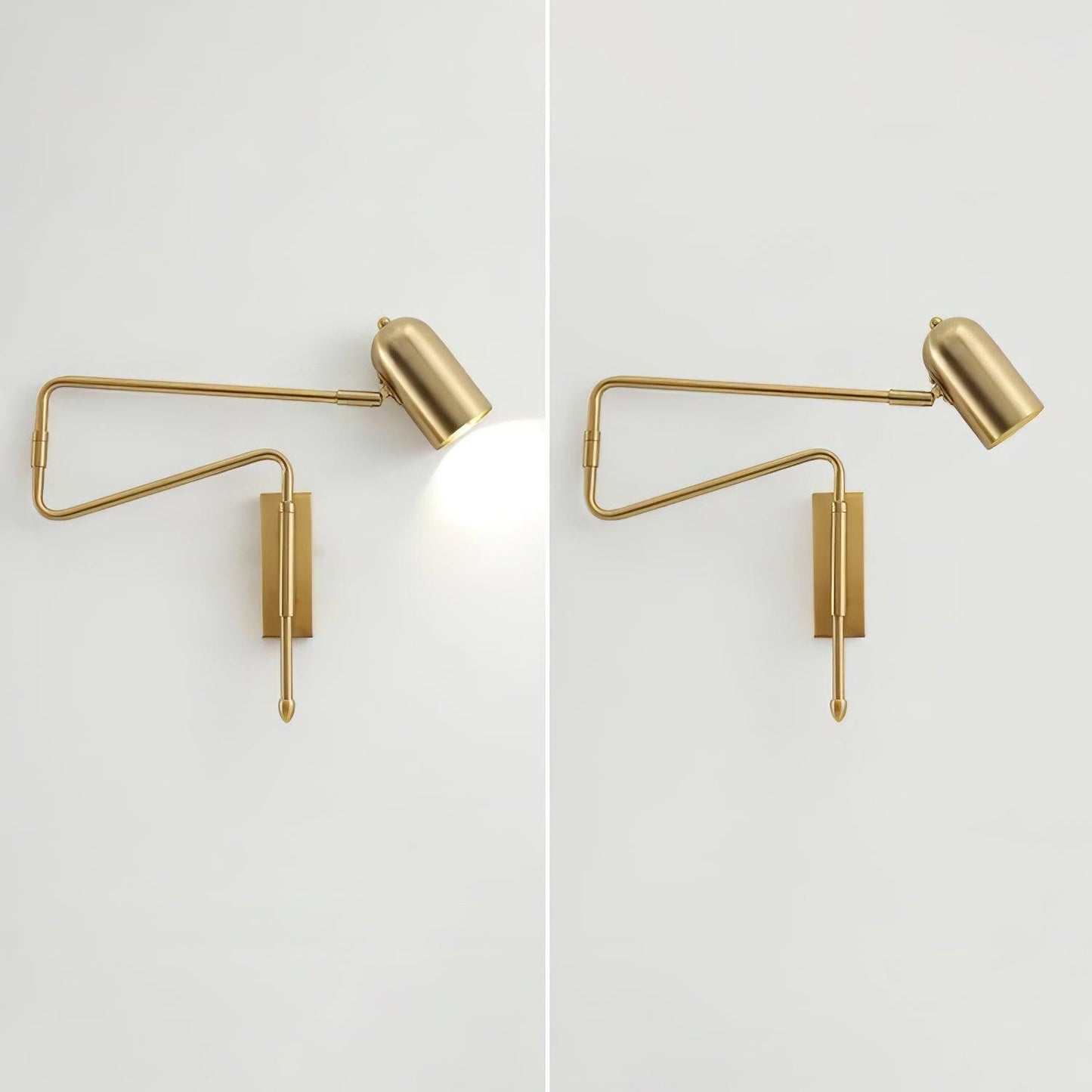 Wall-mounted Light Fixture with Adjustable Arm for Plug-in Use