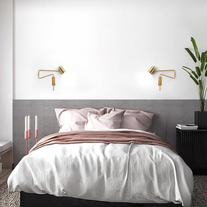 Wall Lamp with Adjustable Arm for Reading