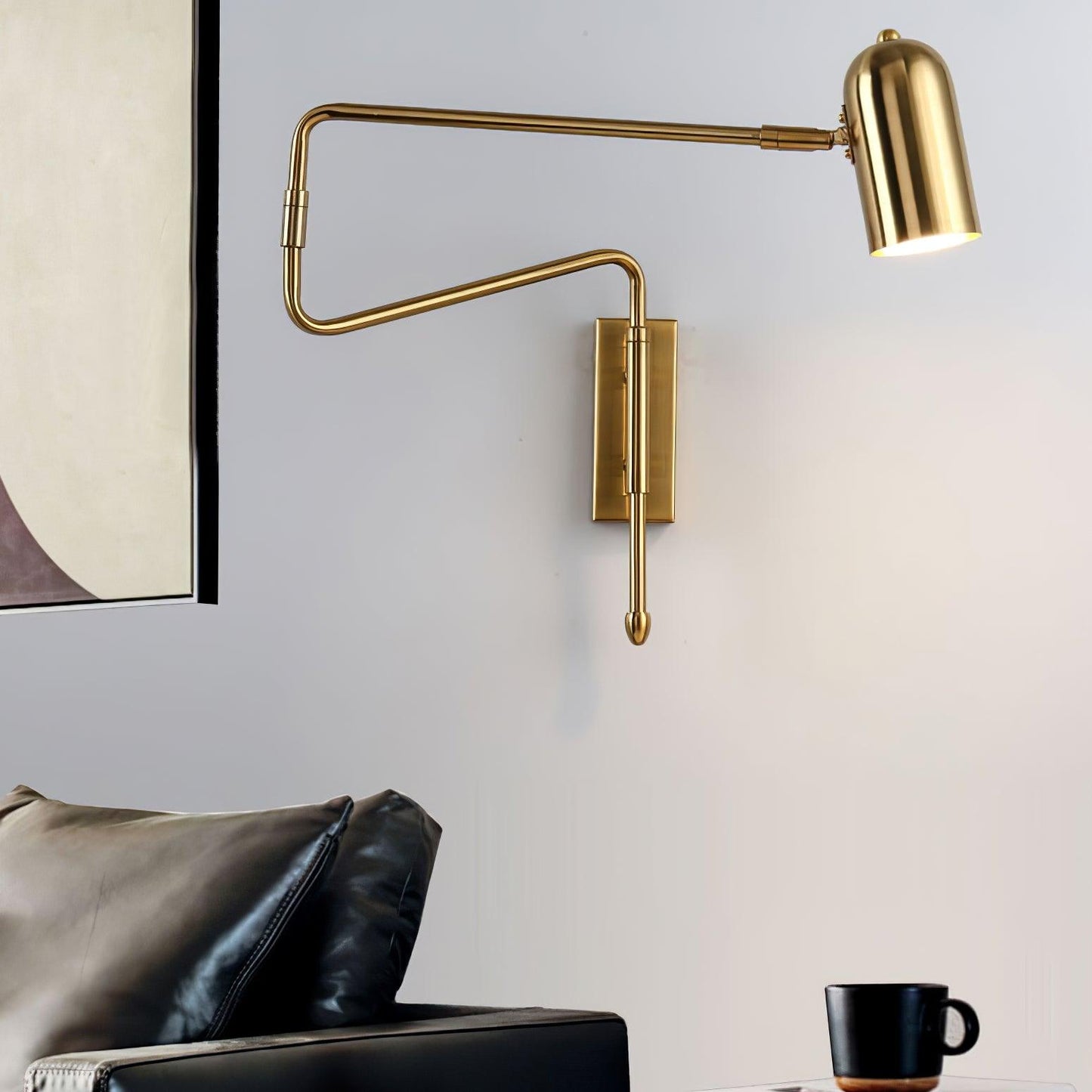 Wall-mounted Light Fixture with Adjustable Arm for Plug-in Use