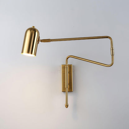 Wall-mounted Light Fixture with Adjustable Arm for Plug-in Use