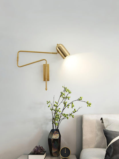 Wall-mounted Light Fixture with Adjustable Arm for Plug-in Use