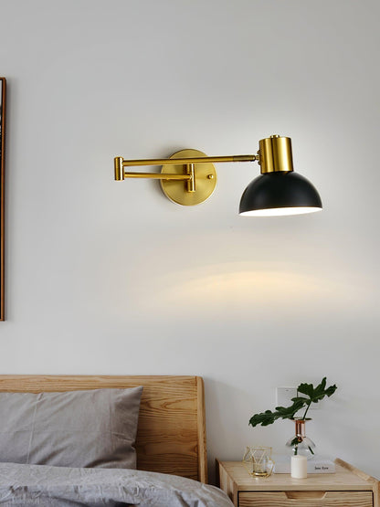 Wall-mounted Light Fixture with Adjustable Arm for Plug-in Use