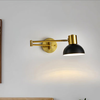 Wall-mounted Light Fixture with Adjustable Arm for Plug-in Use