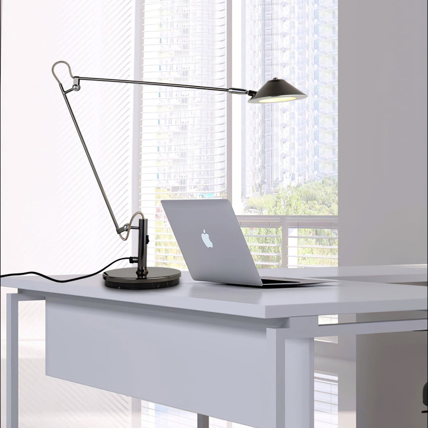 Black Task Lamp for Office with Adjustable Arm