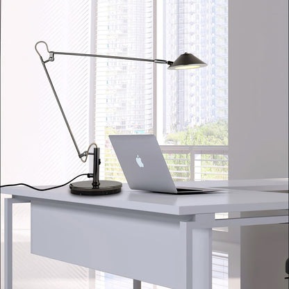 Black Task Lamp for Office with Adjustable Arm