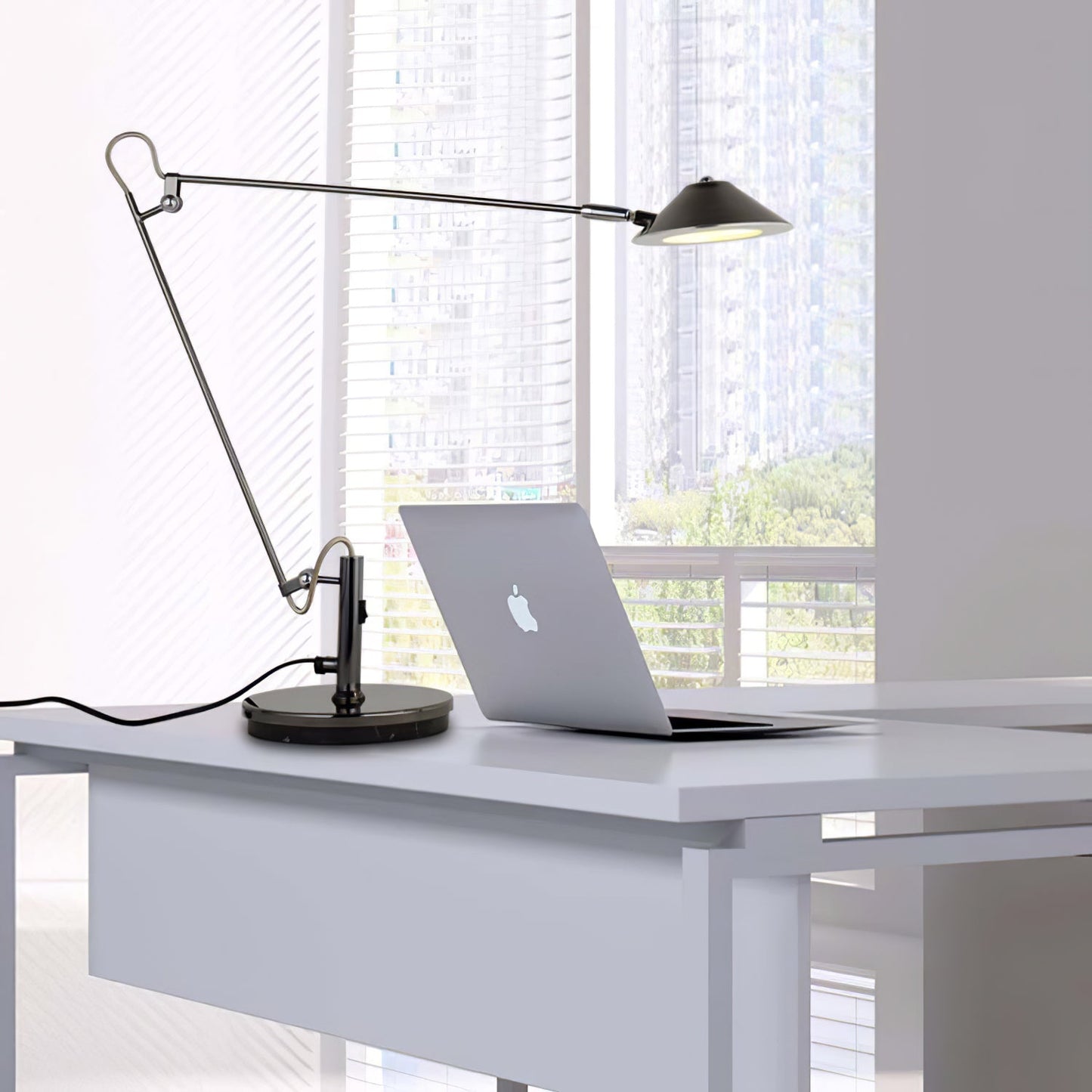 Black Task Lamp for Office with Adjustable Arm