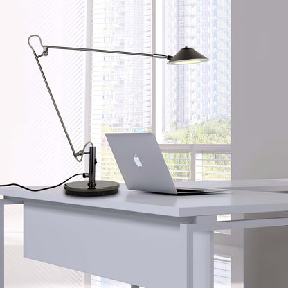 Black Task Lamp for Office with Adjustable Arm