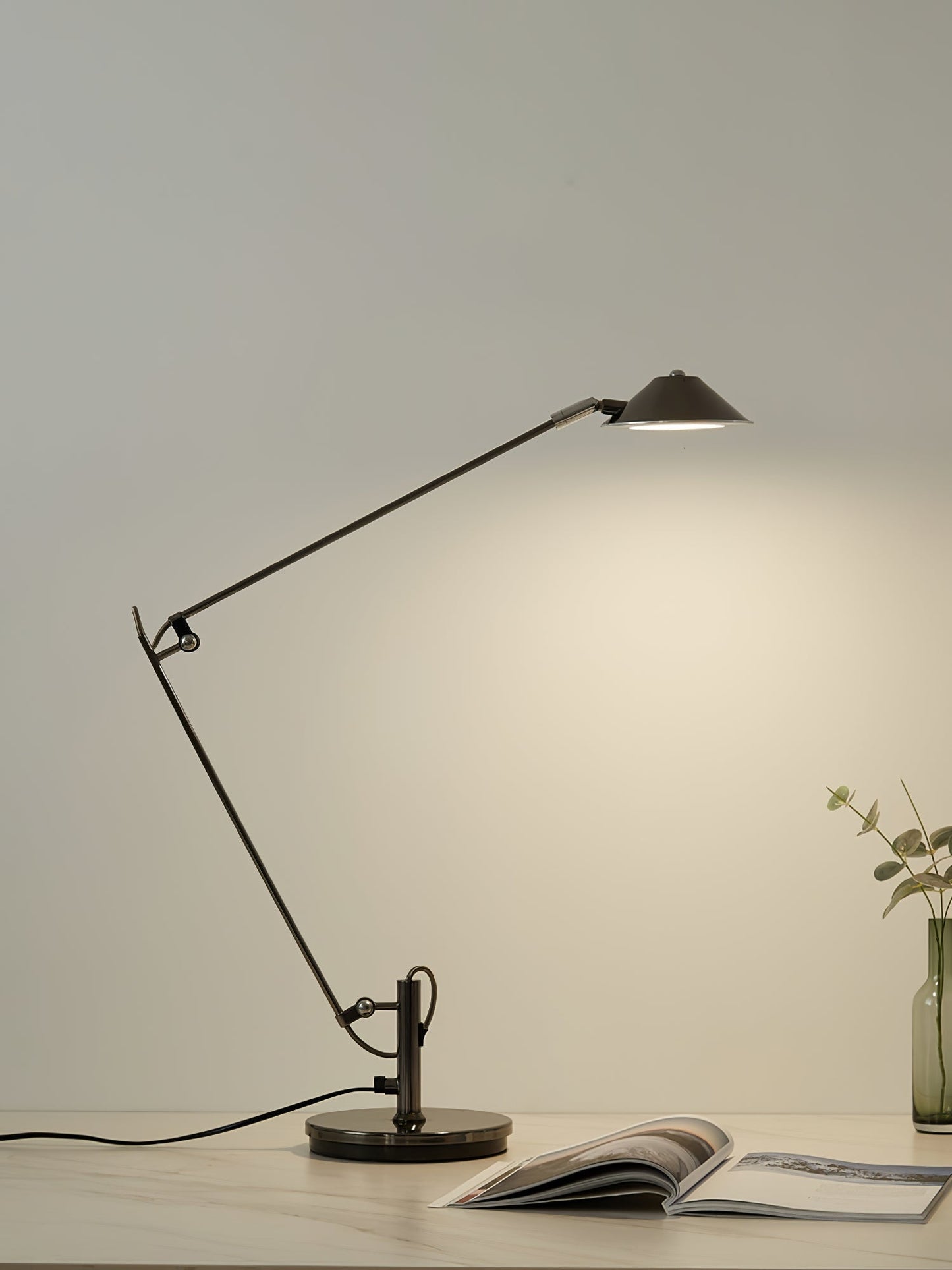 Black Task Lamp for Office with Adjustable Arm