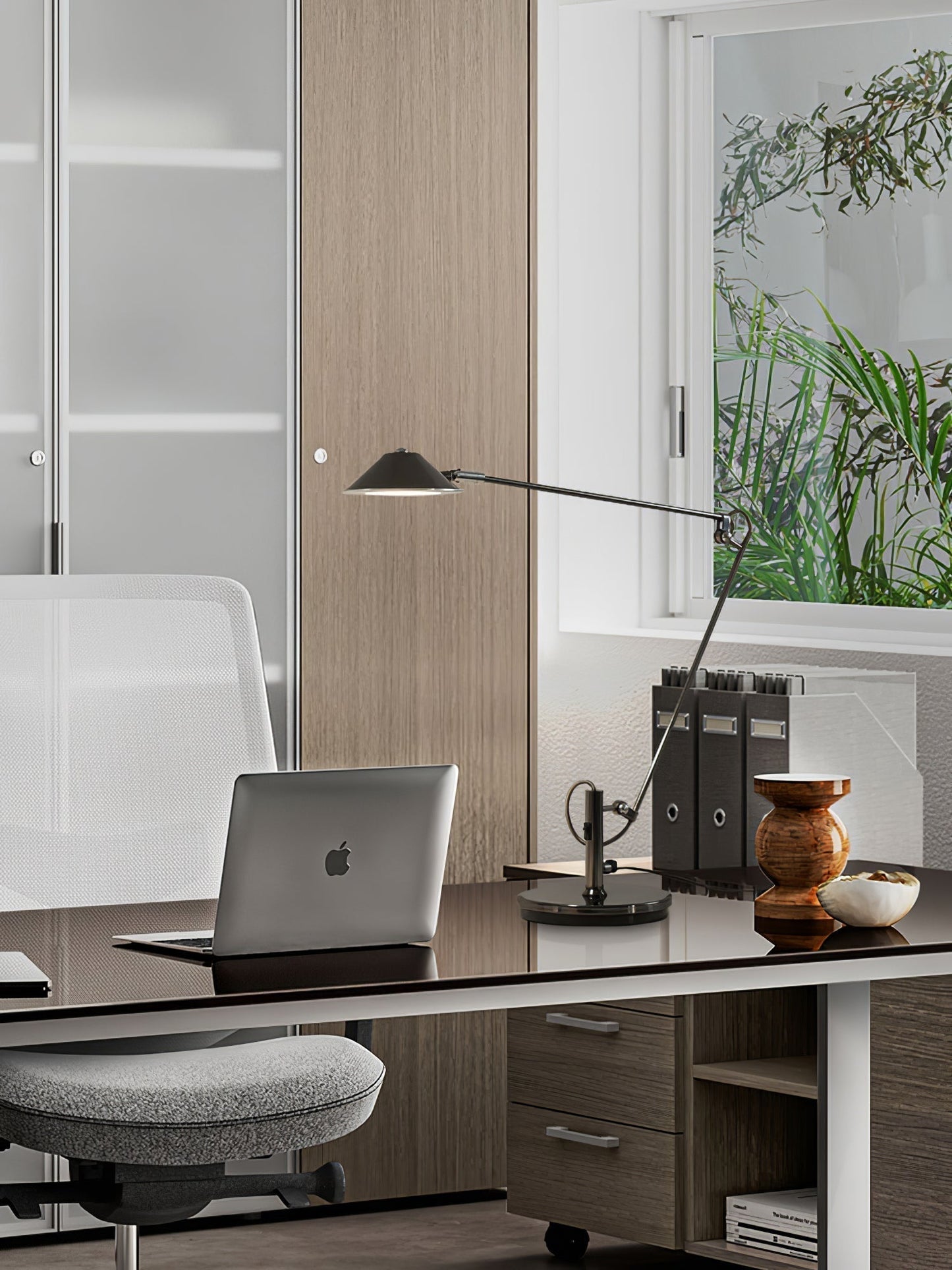 Black Task Lamp for Office with Adjustable Arm