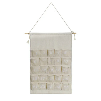 Cotton Advent Calendar with 24 Pockets – Eco-Friendly and Reusable Holiday Decor