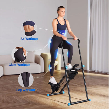 Adjustable Vertical Climber for Full Body Cardio Training with LCD Display, 300 lb Limit