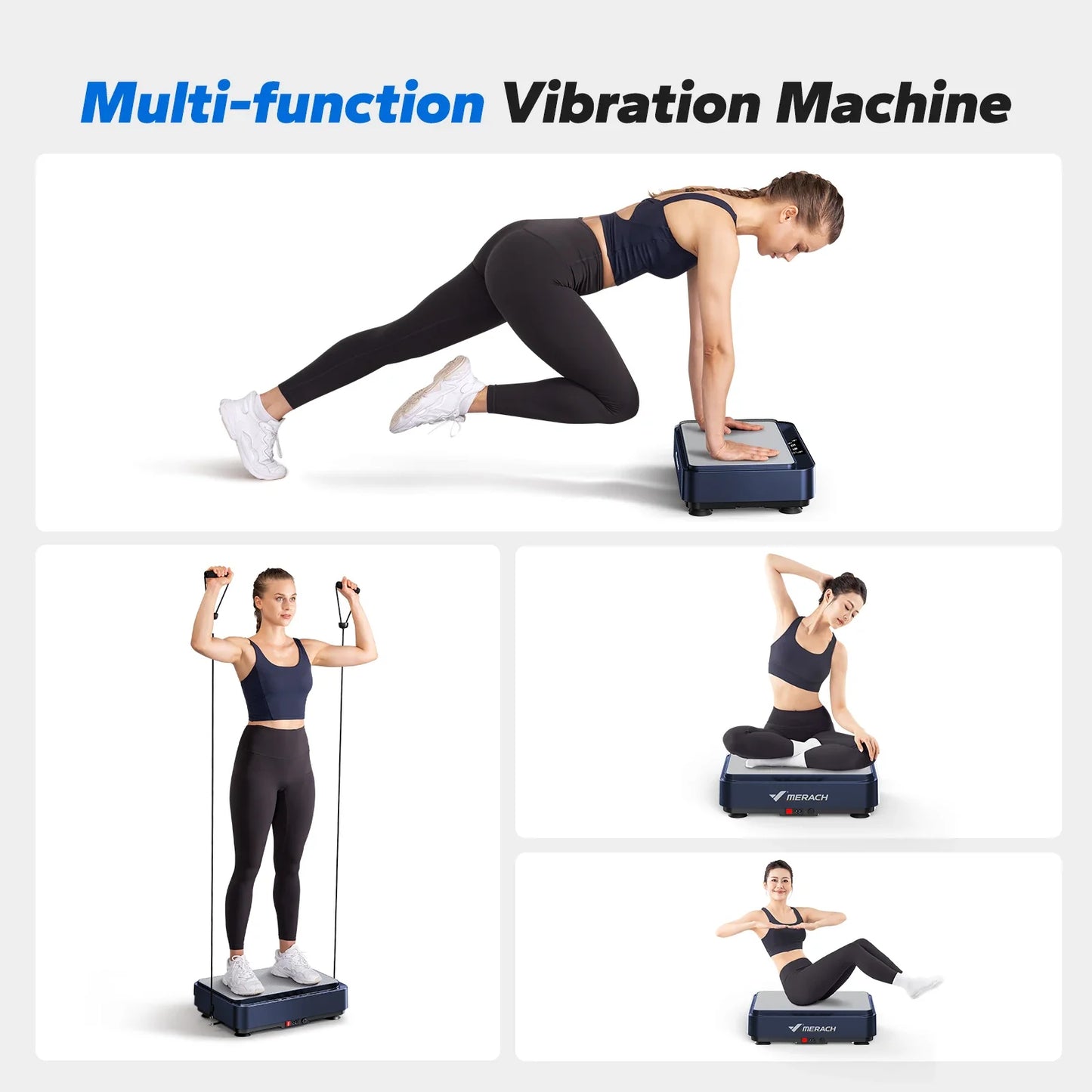 Exercise Vibration Plate with 99 Speed Settings, 9 Programs, LED Display, Remote and Resistance Bands