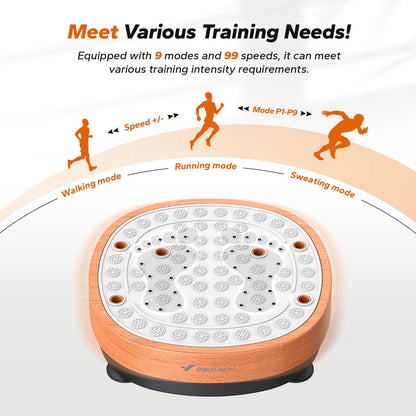 Exercise Vibration Plate with Foot Massager | 99 Speed Settings, 9 Modes, 330 lb Weight Limit, Includes Resistance Bands & Push-Up Handles