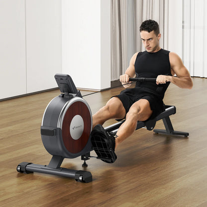 Compact Dual-Rail Rowing Machine with App Tracking – 350 LB Capacity