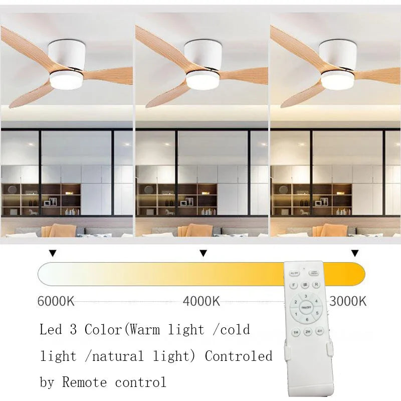 Ceiling Fans 42/52 Inch with LED Lighting - 6 Speed DC Motor, Remote, 3 Colours