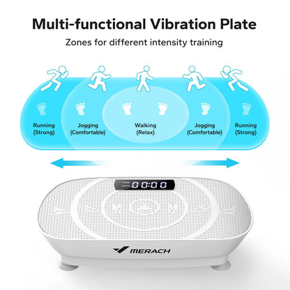 10-Speed Vibration Exercise Platform with Resistance Bands, Remote & 300 lb Limit