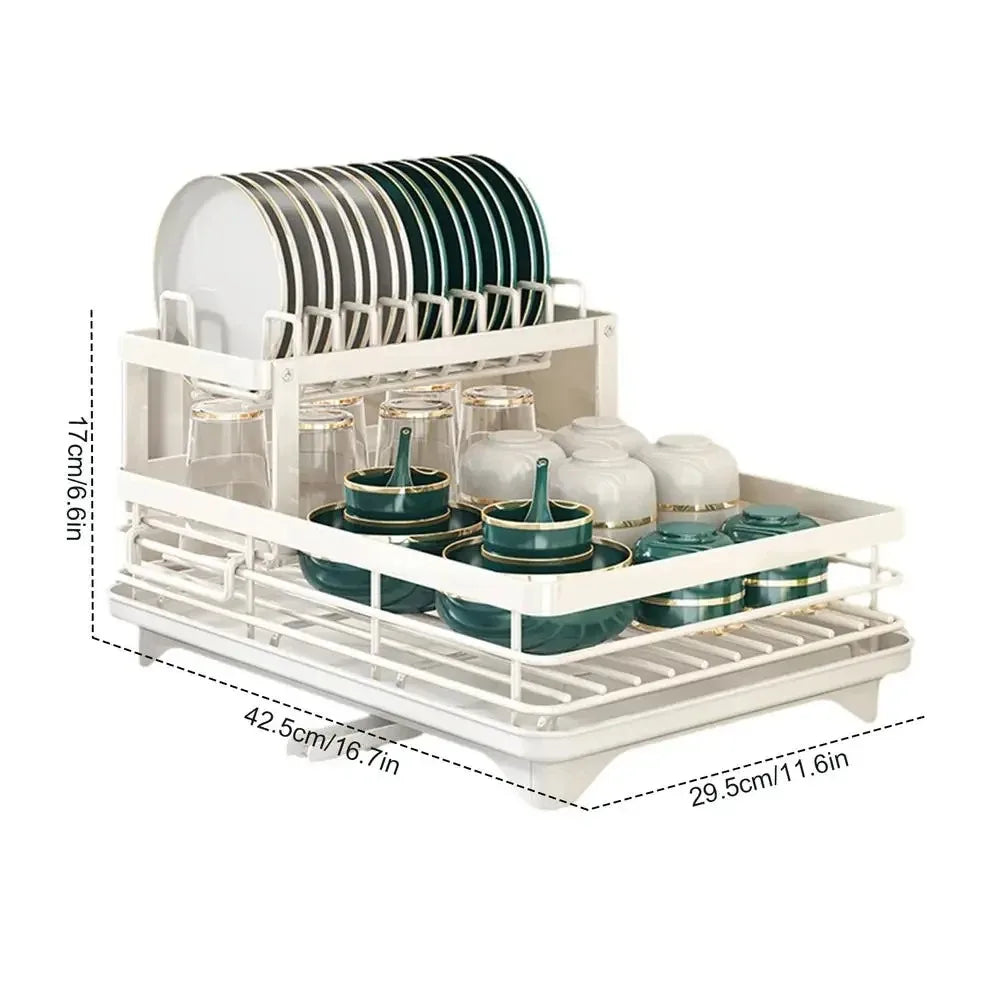 Dish Drying Rack in Stainless Steel – Adjustable Kitchen Organizer