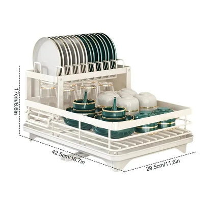 Dish Drying Rack in Stainless Steel – Adjustable Kitchen Organizer