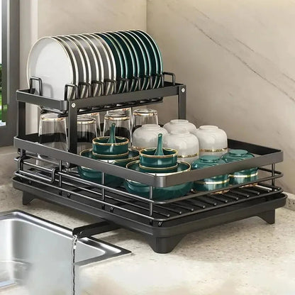 Dish Drying Rack in Stainless Steel – Adjustable Kitchen Organizer