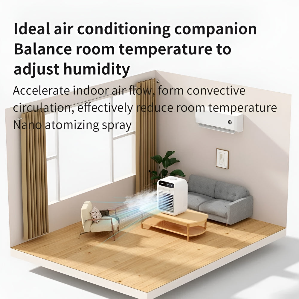 Compact Breeze Cooler with Refreshing Mist for Your Desk