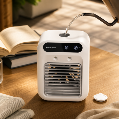 Compact Breeze Cooler with Refreshing Mist for Your Desk
