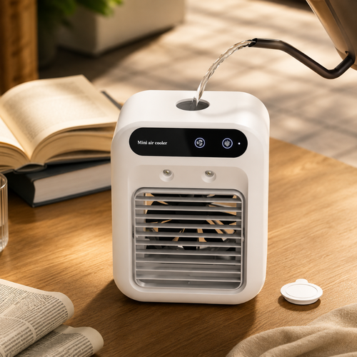 Compact Breeze Cooler with Refreshing Mist for Your Desk