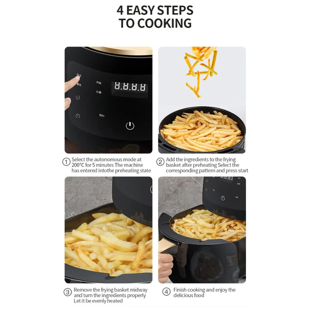 3.5 Liter Air Fryer for Low-Fat Grilling, Baking, Frying, and Roasting