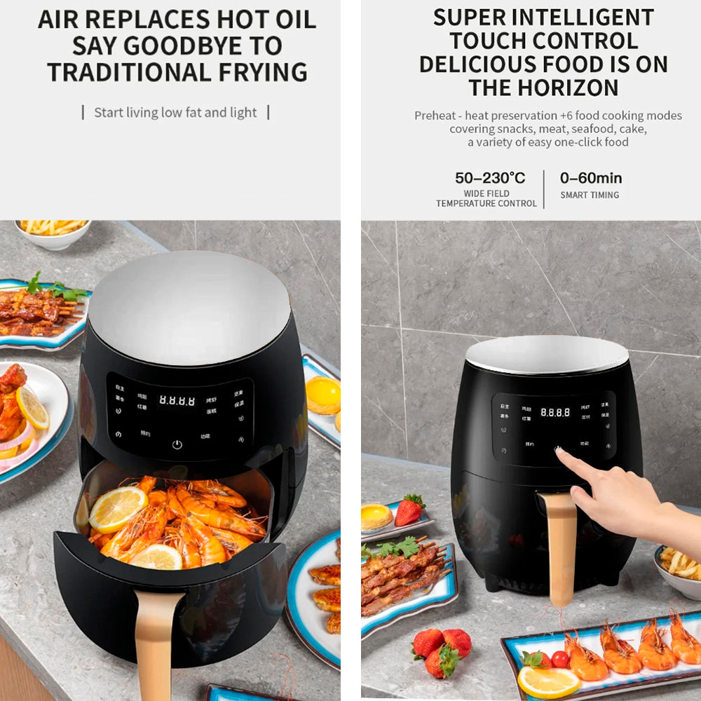 3.5 Liter Air Fryer for Low-Fat Grilling, Baking, Frying, and Roasting