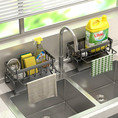 Sleek Multi-Purpose Sponge and Cloth Holder with Drainage