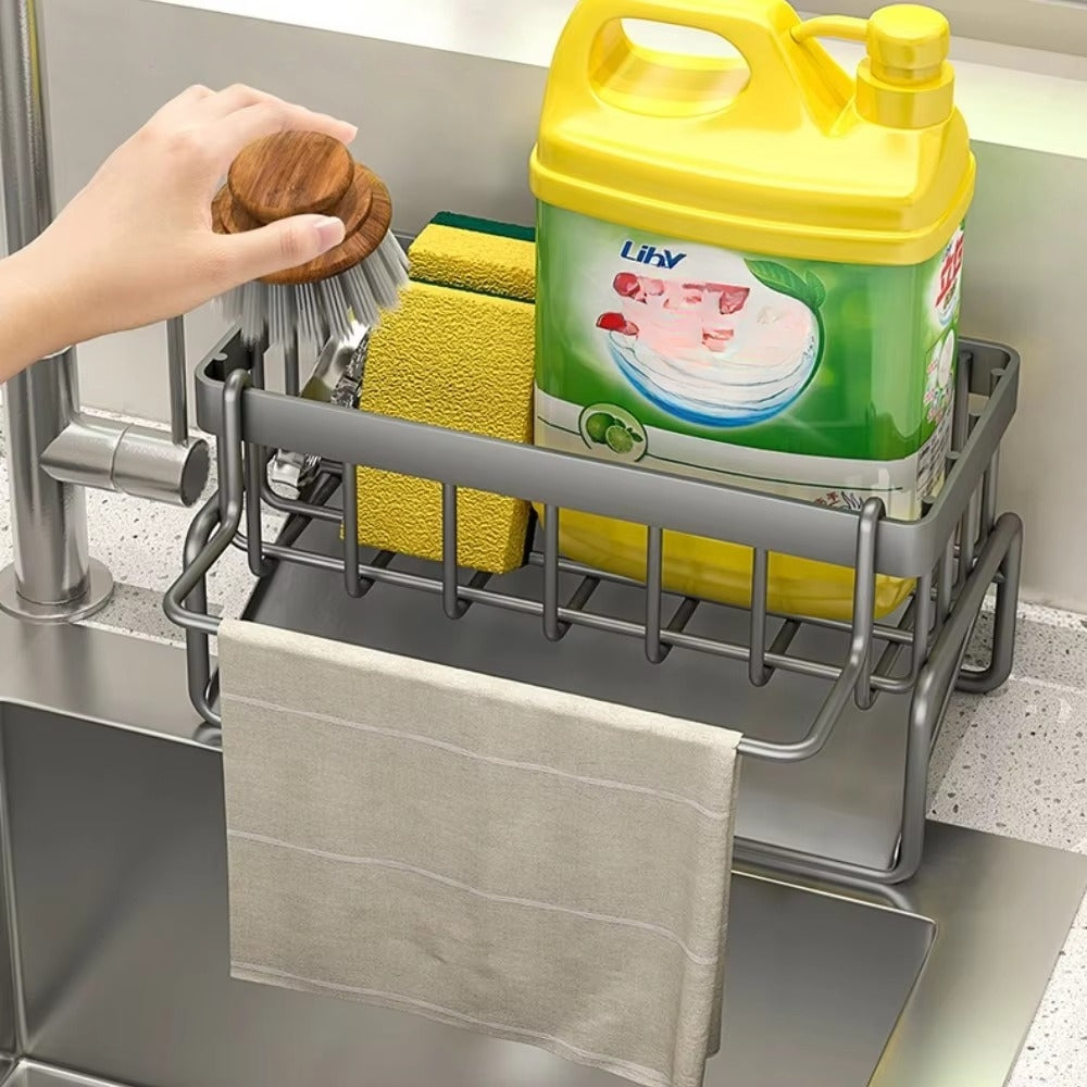 Sleek Multi-Purpose Sponge and Cloth Holder with Drainage