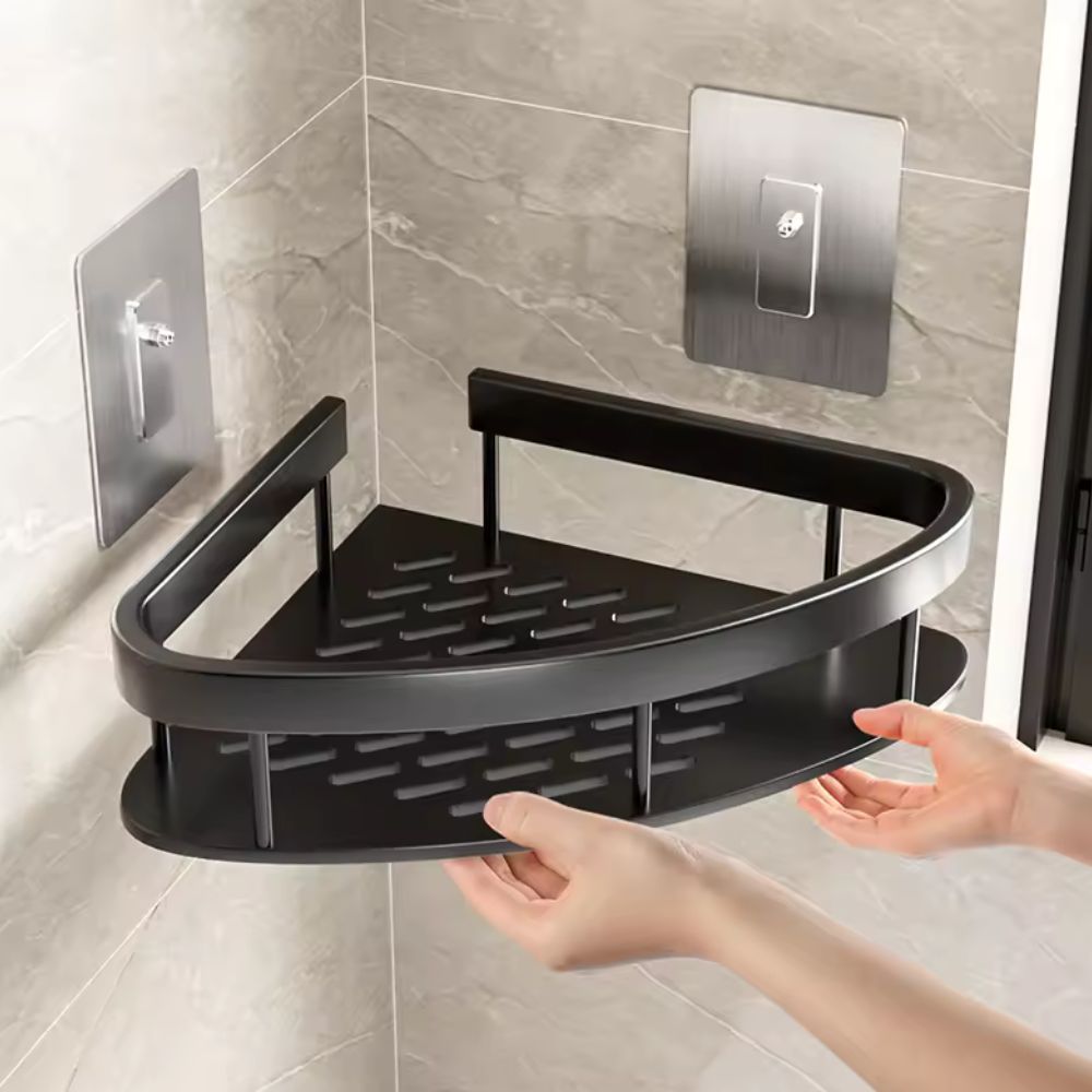 Sleek Curve Shower Organizer for Modern Bathrooms