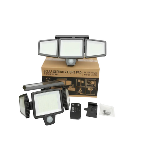 Smart Solar Outdoor Light with Motion Detection - 3 Adjustable Heads