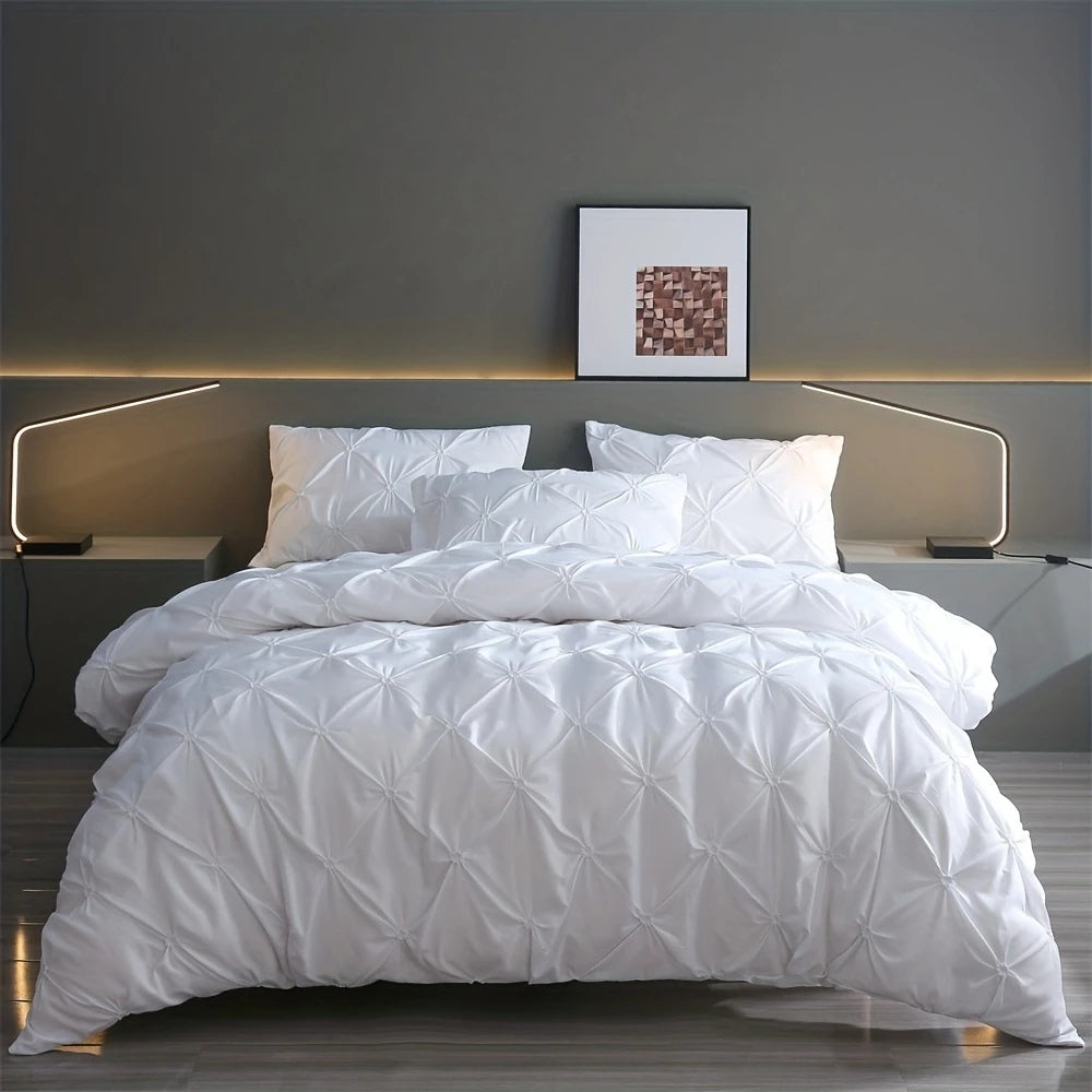 Sophisticated Pleated Quilt Cover Ensemble for Luxurious Comfort