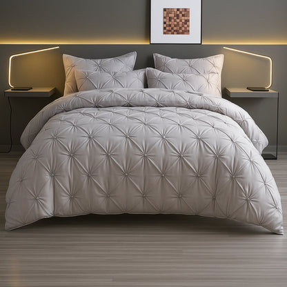 Sophisticated Pleated Quilt Cover Ensemble for Luxurious Comfort