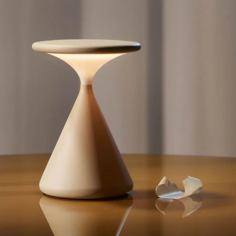 Rechargeable Cordless LED Table Lamp – Modern Hourglass Design, Dimmable